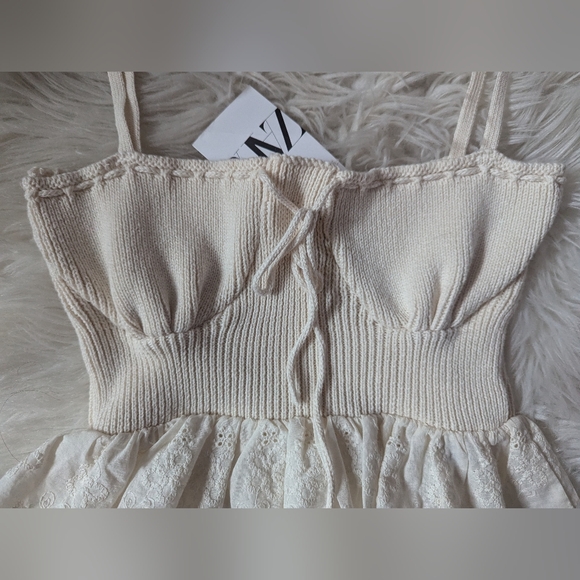 NWT Zara Cotton Knitted Corset Top - Picture 8 of 12